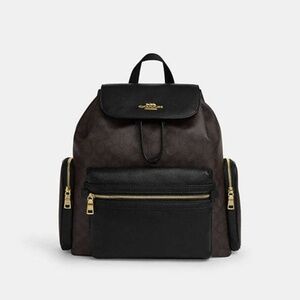 Coach Kids Backpack in Brown and Black with Gold Hardware